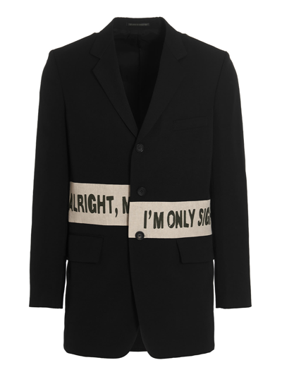 Yohji Yamamoto 'message Short' Blazer Jacket In Black