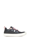 Marcelo Burlon County Of Milan Leather Ticinella Low Top Sneakers With Maxi Strings In Black