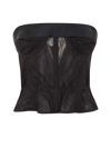 Maison Margiela Tulle Bustier Top In Black