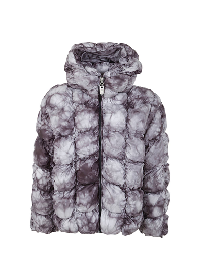 Diesel W Ralle Printed Recycled Down Jacket In Grey