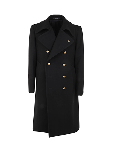 Tagliatore Double-breasted Coat In Balck