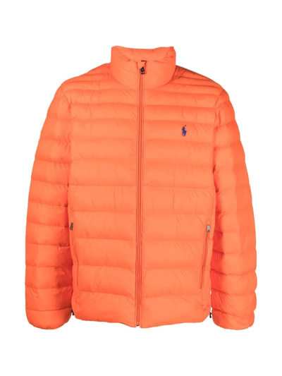 Polo Ralph Lauren Light Weight Puffer Jacket In Sailing Orange