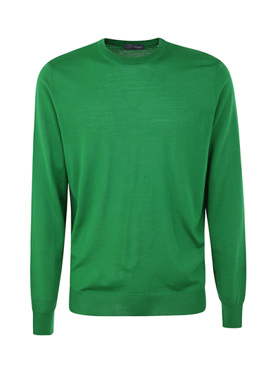 Drumohr Modern Round Neck Pullover In Green