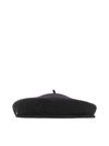 Marine Serre Moon-embroidered Wool Beret In Black