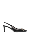 Twinset Logo-plaque Slingback Pointed-toe Pumps In Black