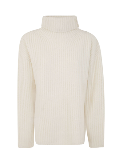 Joseph High Nk Ls Cardigan Stitch In Ivory
