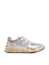 Premiata Sneakers Mase In Pelle E Tessuto Tecnico Argento In Multi