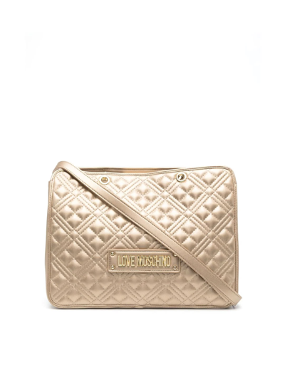 Love Moschino Quilted Shoulder Bag In Gold