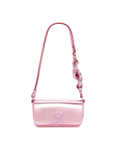Jw Anderson Tonal Chain Baguette Anchor Bag In Pink