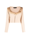 Blumarine Cardigan With Ecovisone Collar In Cameo Rose