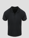 Issey Miyake Black Basics Polo Shirt In Black