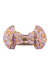 Zimmermann Violet Twist Front Bodice Top In Multicolor
