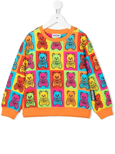 Moschino Kids Multicolor Teddy Bear Sweatshirt In Multicolore