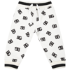 DOLCE & GABBANA WHITE SWEATPANTS FOR BABY BOY WITH BLACK LOGO