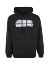 Vision Of Super Man Black Hoodie With Silver Coated Logo In Black