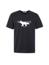 Maison Kitsuné Profile Fox Print Cotton Jersey T-shirt In Black
