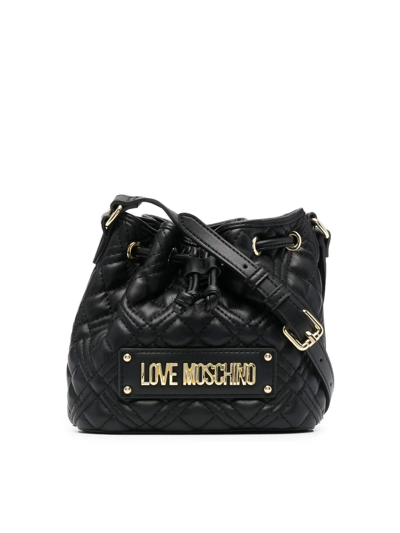 Love Moschino Quilted Satchel In Black