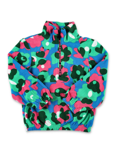 Stella Mccartney Kids' Floral-print Fleece Sweatshirt In Blau