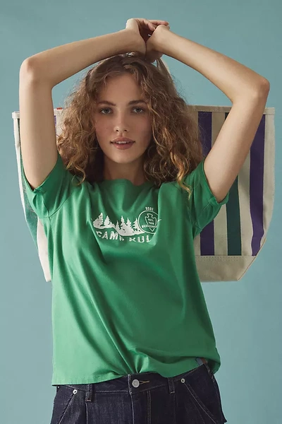 Kule ‘the Modern' Camp  Print Cotton Crewneck T-shirt In Green