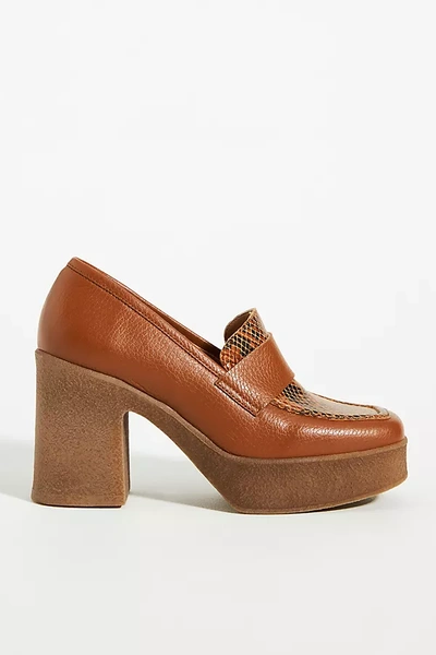 Intentionally Blank Heeled Platform Loafers In Assorted