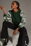 Porridge Floral Textured Sweatshirt In Green