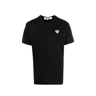 Comme Des Garçons Play Heart Embroidered T-shirt In Black