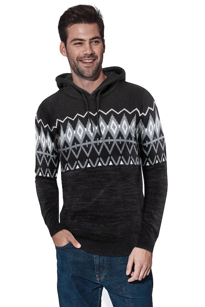 X-ray X Ray Color Block Pattern Hooded Sweater In Black