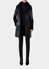 Akris Punto Genuine Shearling Coat In Black
