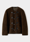 Totême Toteme Teddy Shearling Jacket Saddle Brown In Saddle Brown 878