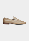 Manolo Blahnik Truro Leather-trimmed Suede Loafers In Brown