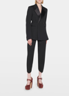 Bottega Veneta Curved Cut-out Hem Tailored Pants In Nero