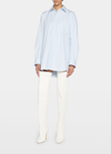 Bottega Veneta Compact Striped Cotton Shirt Dress In Multicolor