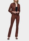 L Agence L'agence Janelle Coated Cropped Jacket In Nubuck Coated