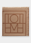 Totême Monogram Wool Cashmere Scarf Camel In Camel Monogram