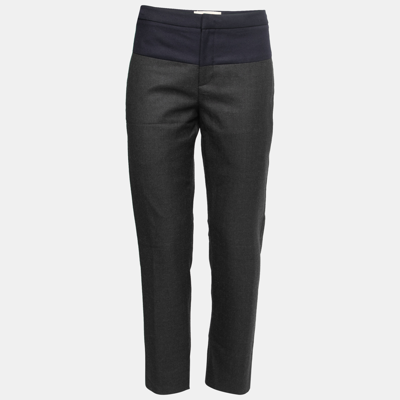 Pre-owned Marni Navy Blue & Grey Wool Tapered Leg Trousers M