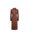 Tory Burch Dotted Windowpane Knit Button-down Dress In Brown