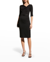 Black Halo Jackie O Three-quarter Sleeve Dress In Black