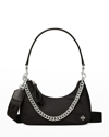 Tory Burch 151 Mercer Nylon Crescent Shoulder Bag In Black