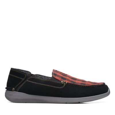 Clarks Gorwin Step In Black Suede In Multi