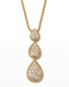 BOUCHERON YELLOW GOLD SERPENT BOHEME DIAMOND 3-MOTIF MEDIUM, SMALL AND EXTRA-SMALL PENDANT NECKLACE