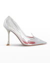 ROGER VIVIER I LOVE VIVIER CLEAR METALLIC PUMPS