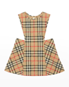 Burberry Girl's Halima Check-print Quilted Jumper In Archive Beige Ip