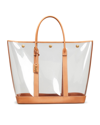 Saint Laurent Cabas Ysl Vinyl Tote Bag In Transparent