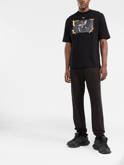 Off-white Men Arrow Carav Mercy Skat S/s Tee In Black White