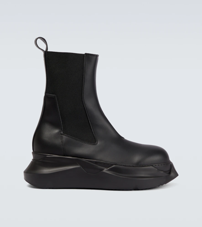 Rick Owens Drkshdw Beatle Abstract Faux Leather Boots In Black