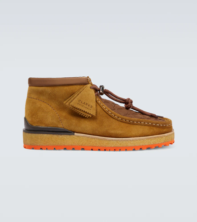 Daily Paper 2 Moncler 1952 X Clarks Originals Wallabee Suede Boots In Brown