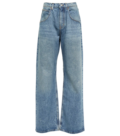 Victoria Beckham Mia Wide High Rise Cotton Denim Jeans In Miami Wash