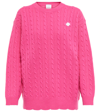 Patou Cable-knit Merino Wool Sweater In Fuschia
