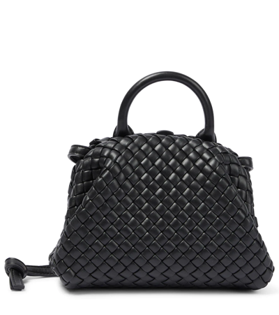 Bottega Veneta Mini Intrecciato Napa Top-handle Bag In Black