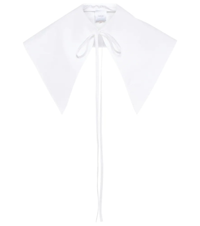 Patou Oversized Self-tie Cotton Bib In White